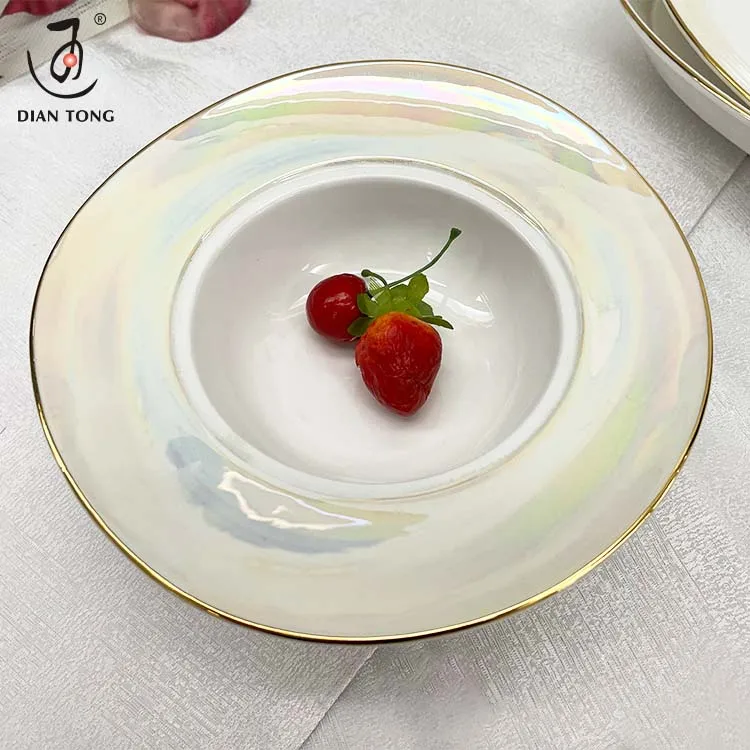 Pearl Luxury Custom Porcelain Nordic Fish Plate Dish Ceramic Dinner Plates Set White Ceramic Plates For Wedding Hotel Restaurant