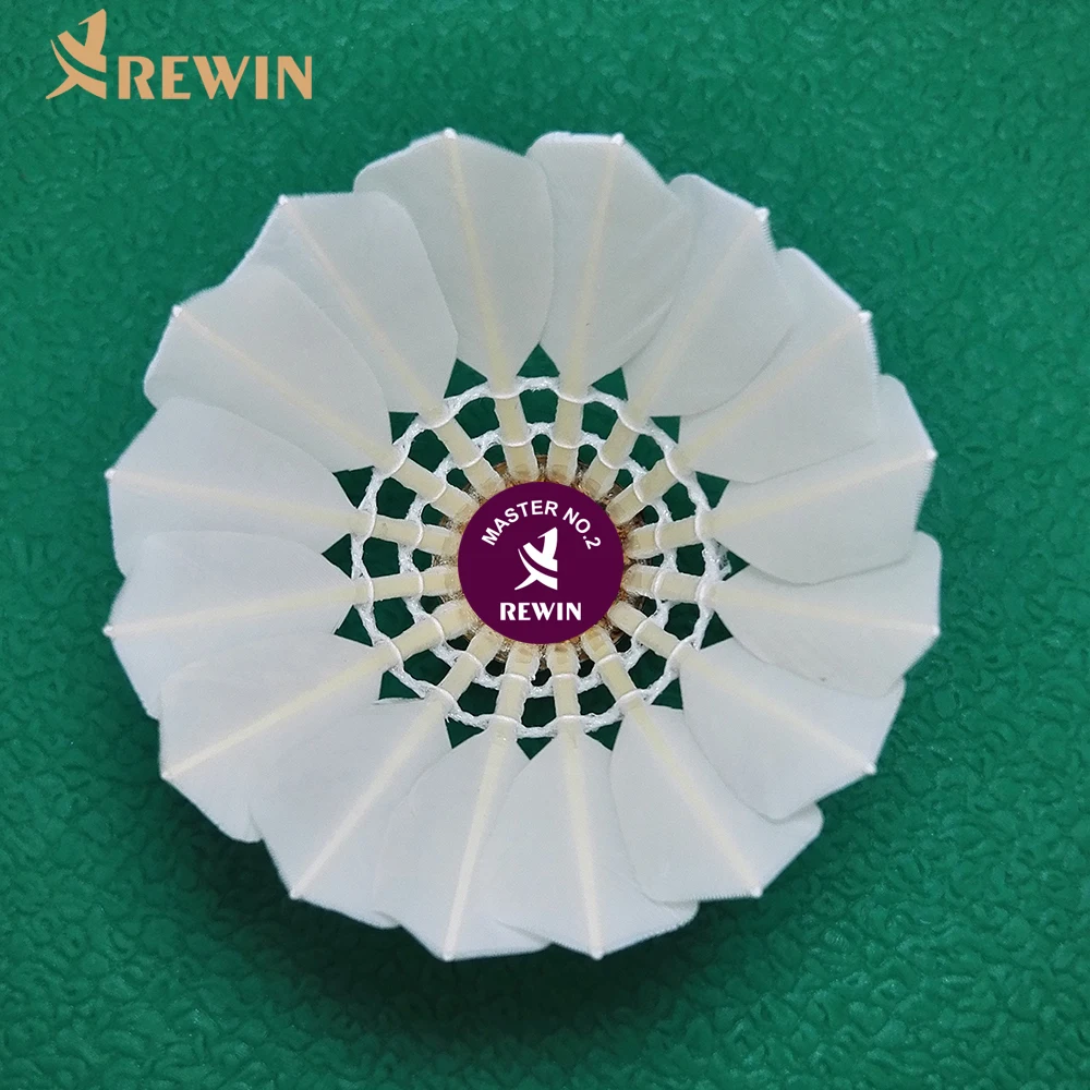 High Quality Tournament Grade Badminton with Natural Cork Master NO.2 Super Durable Class A Goose Feather Shuttlecocks  for club