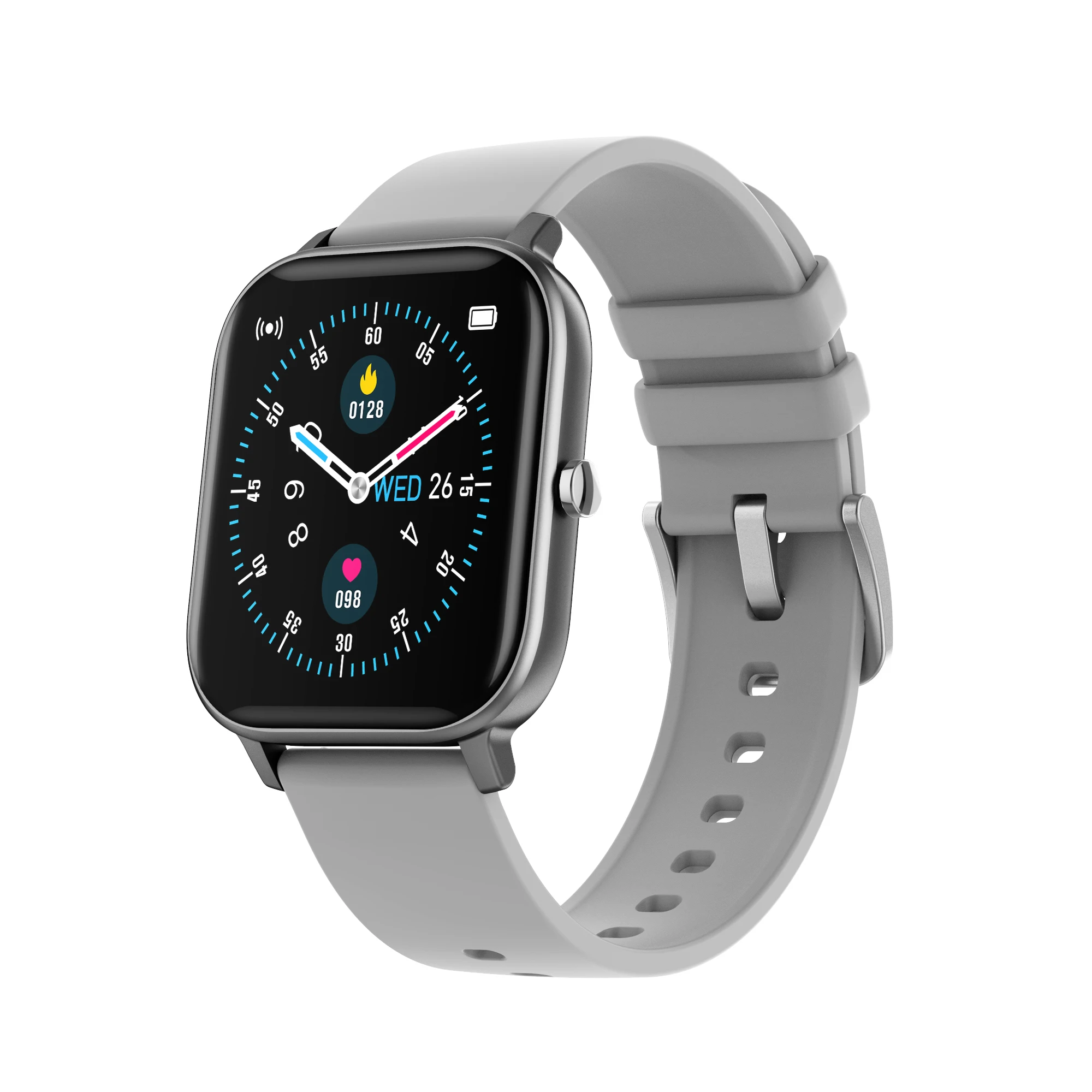 factory P8T wholesale smart watch unisex heart rate monitor with BT music china manufacturer OEM square smart band