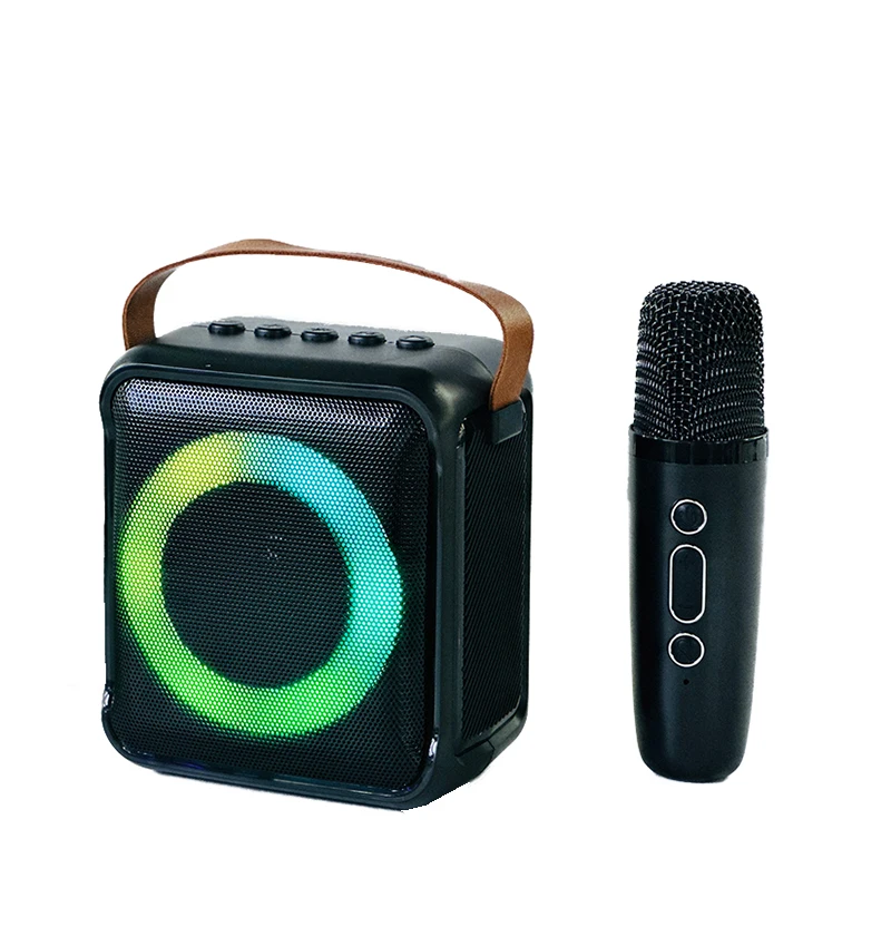 new SP-240515-3 Mini Professional Small Portable Rechargeable Karaoke Sound Box Wireless BT Party RGB Speaker