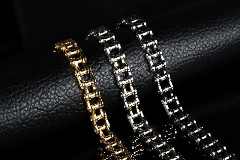 Wholesale fashion man jewelry stainless steel chain bracelet motorcycle chain bracelet mens bike chain bracelets