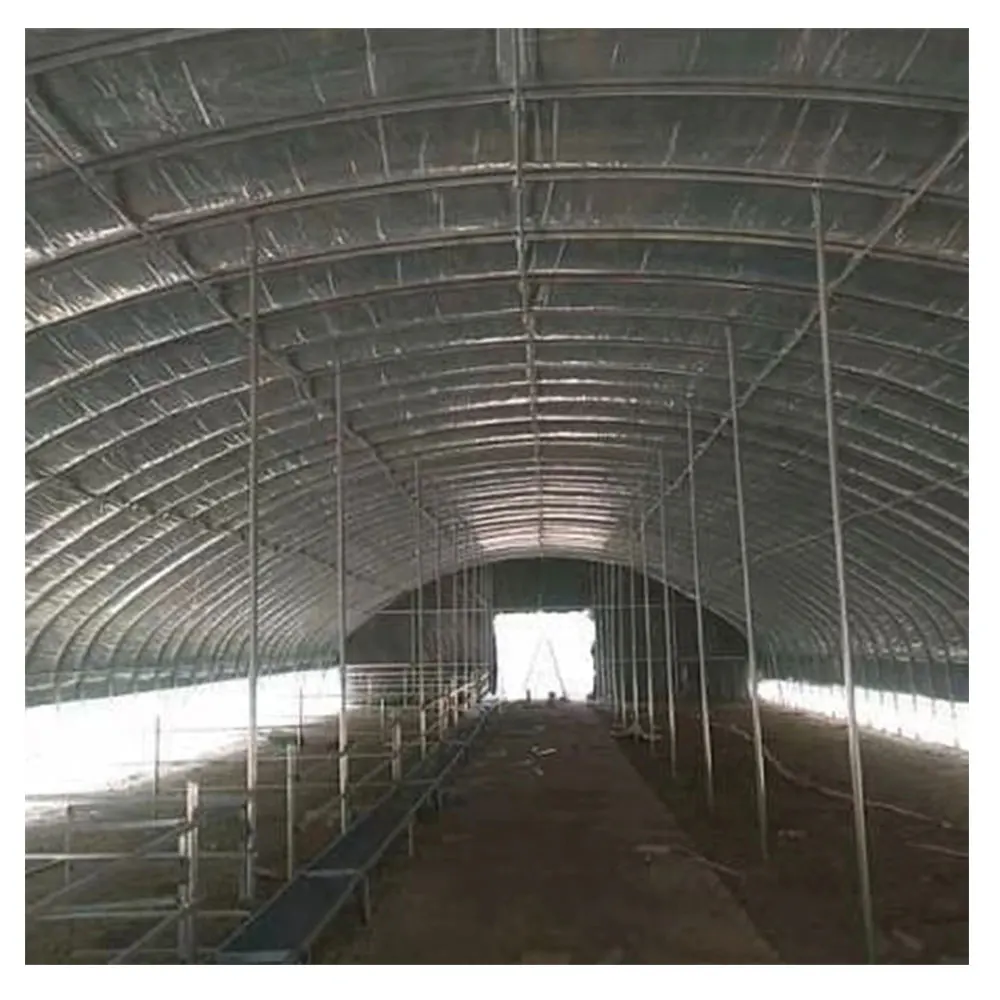 Greenhouse with wet wall solar farming agri low Tunnel galvanized steel Single span Frame  for Agriculture & Garden