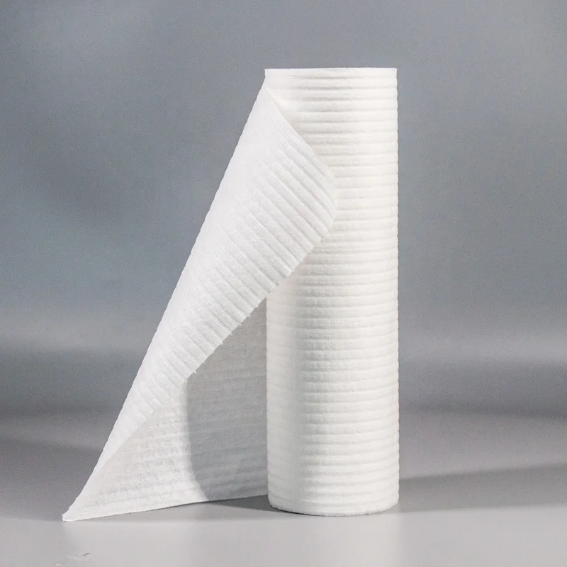 Disposable White Spunlace Cellulose Non-Woven Microfiber Cloth/Towel Kitchen Cleaning and Dish Usage Packaged in Bag