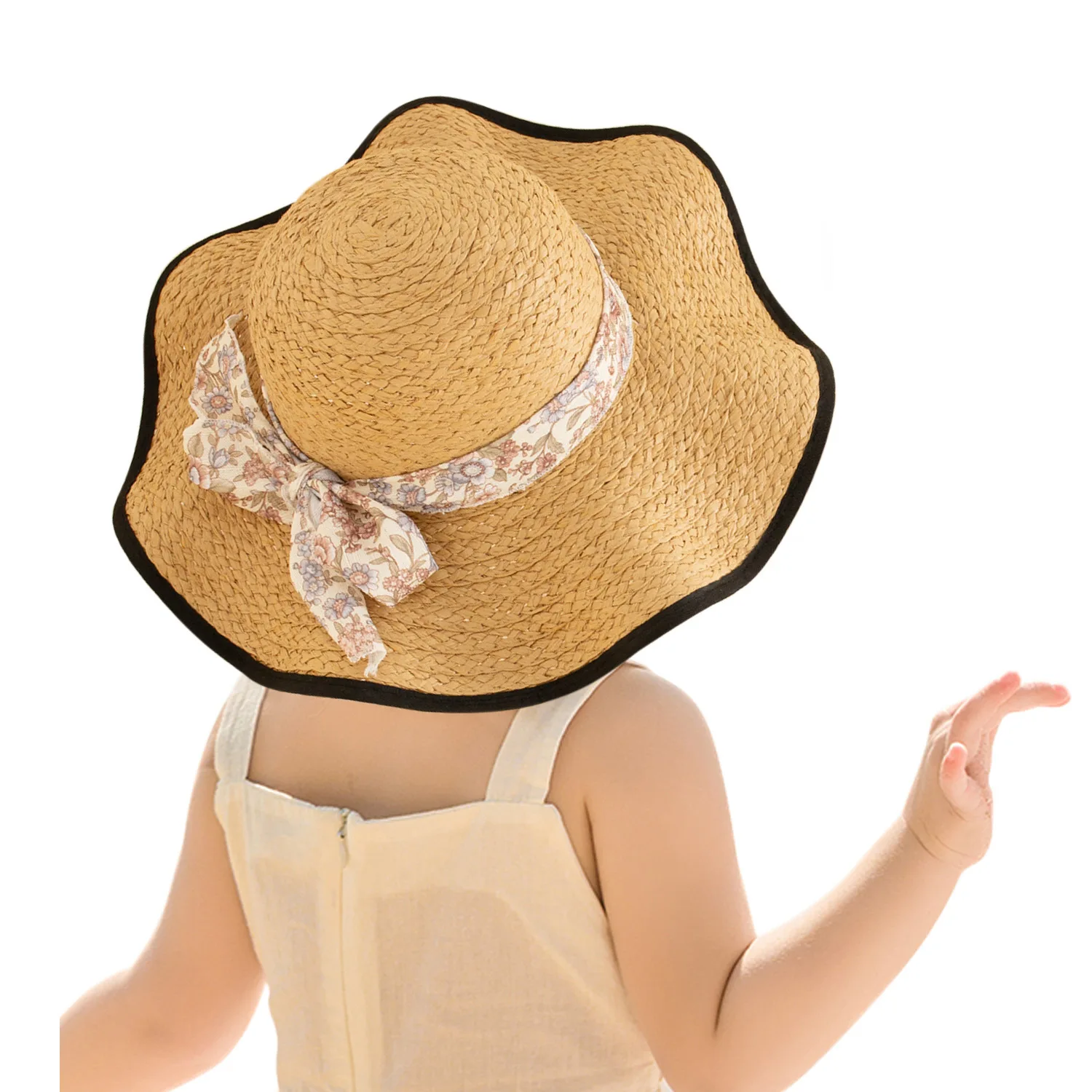 custom wholesale High quality children girls out door travel straw hat cute hat sunhat baby kids hats