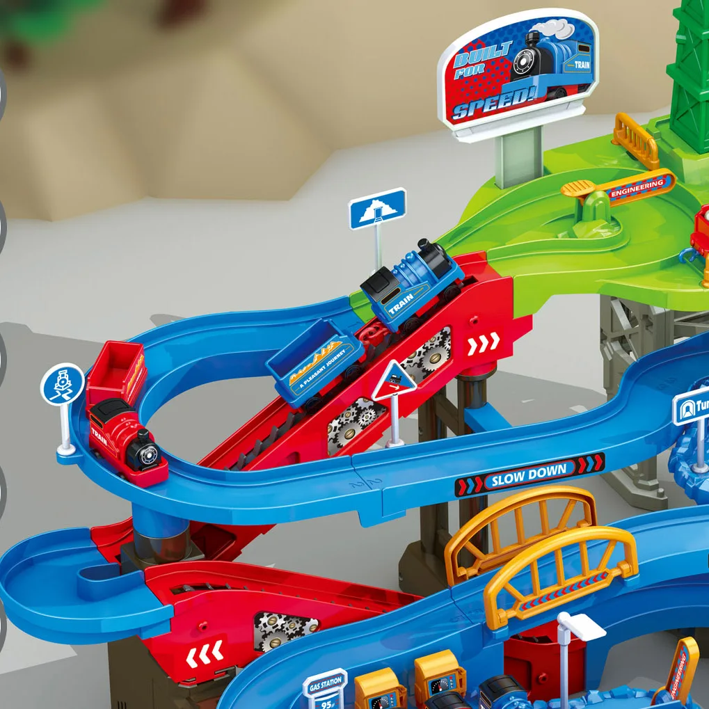 Kids hot sale educational electric train mining great adventure track toy big adventure track toy