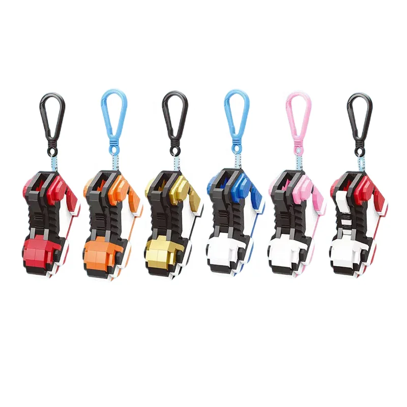 XRH DIY Cartoon Building Blocks Sneakers Key Chain Pendant Drops Basketball Shoes Phone Bag Pendant Blocks