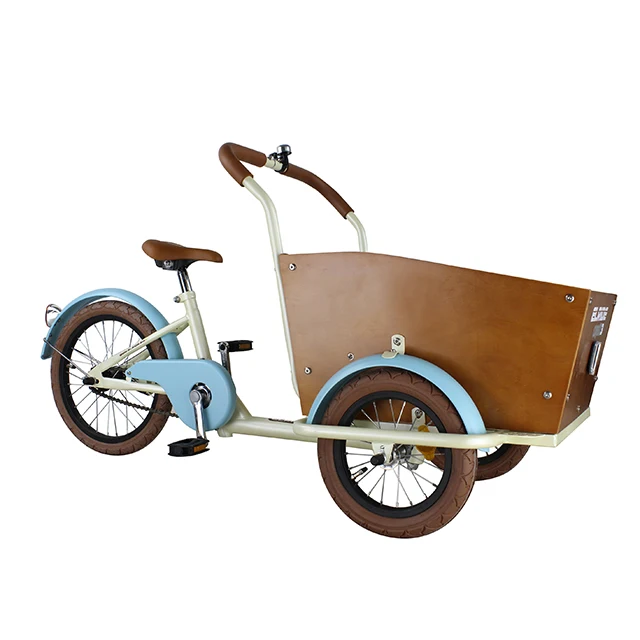 Human power small size mini cargo bike Single speed three wheels with Seat shelf