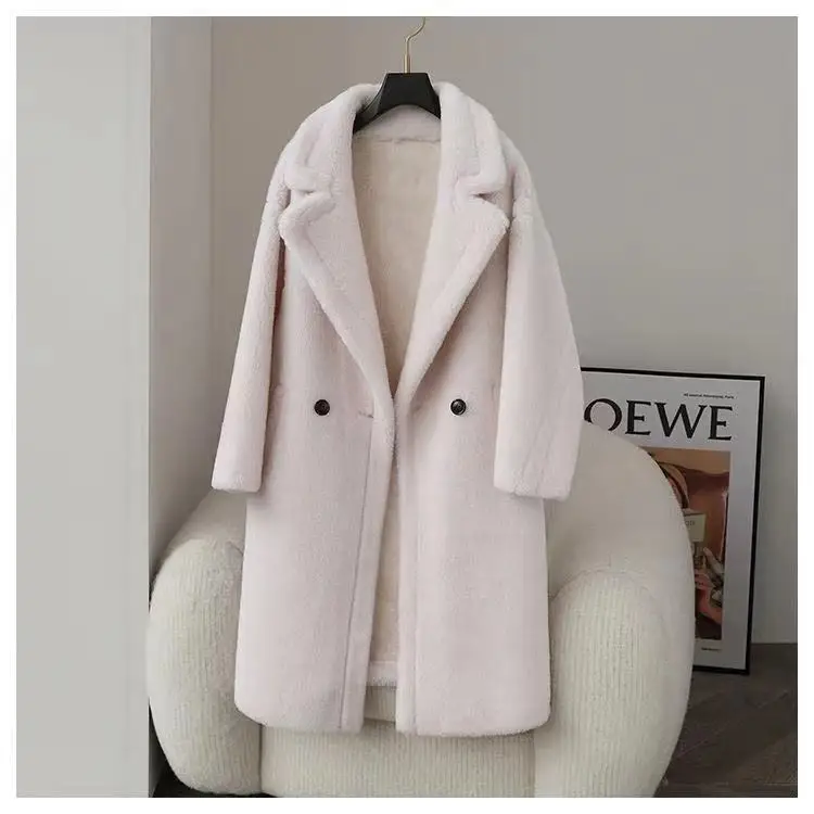 Custom OEM Pelzmantel Fleecejacke Casual Winter abrigo de peluche WOOL TEDDY COAT teddy long coat fleece jacket coat women