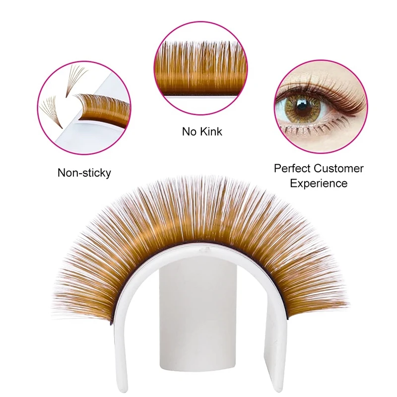 Premium eyelash extensions korean pbt colored full volume extension lashes for professional salon