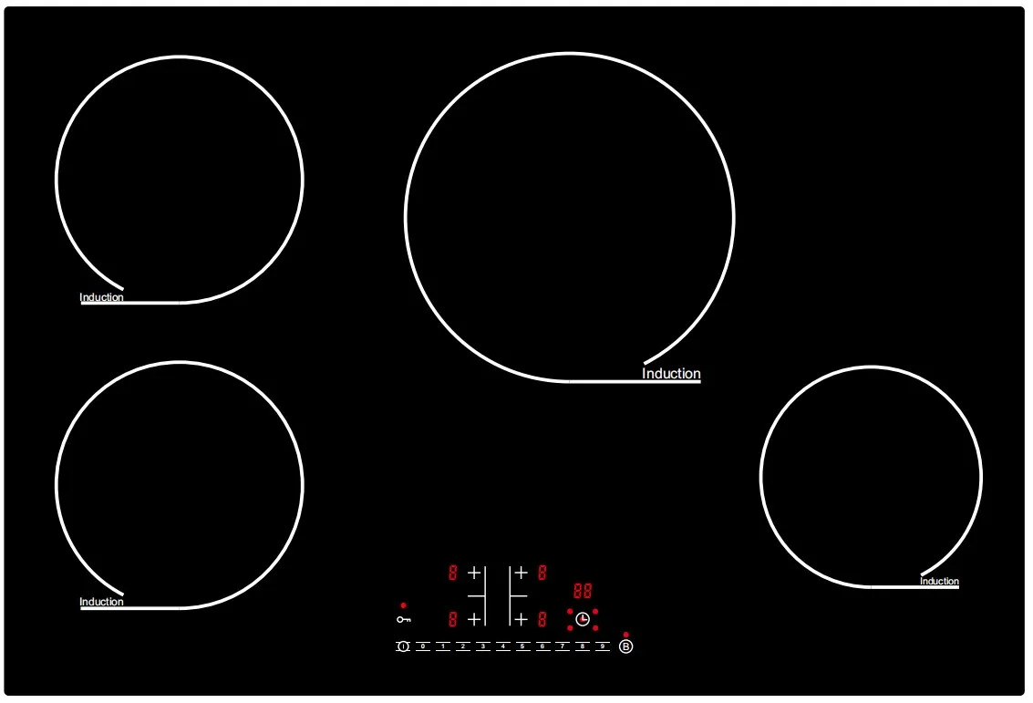 WI-FI Smooth Surface Electric Built-in 4 Burners Induction Hobs