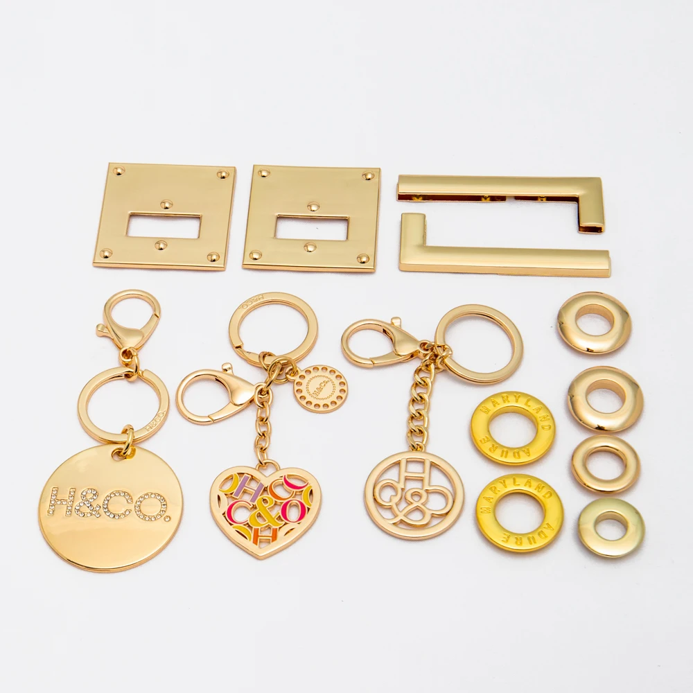 OEM ODM Bag Parts Handbag Metal Logo Plate Brand Logo Metal Bag Labels Custom Metal Logo bag accessories for purse