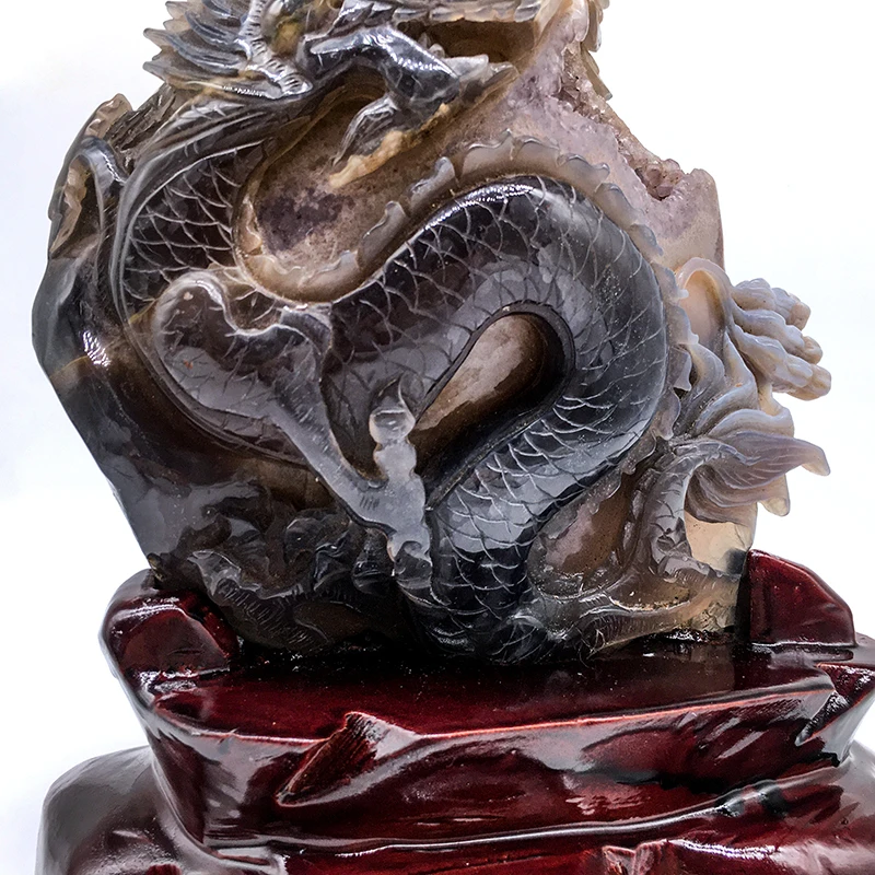 HOT sale  Unique crystal  Carving Amethyst Druzy agate Dragon heading crystal carving animals for home