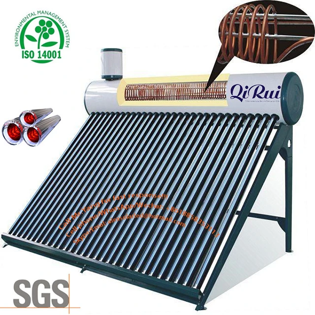 calentador solar 160L 180L 200L 240L 300L 360L 500L terrace heater Coil pre-heat solar water heater with assistant tank