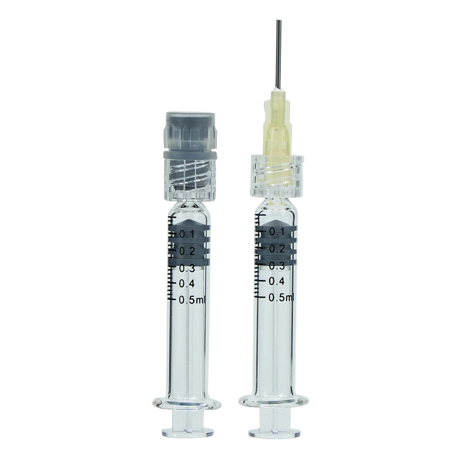 Screen Printing Screw Cap Syringe Prefilled Glass Plastic Cosmetic Disposable Reusable 0.5ml Cosmetics Borosilicate Syringes