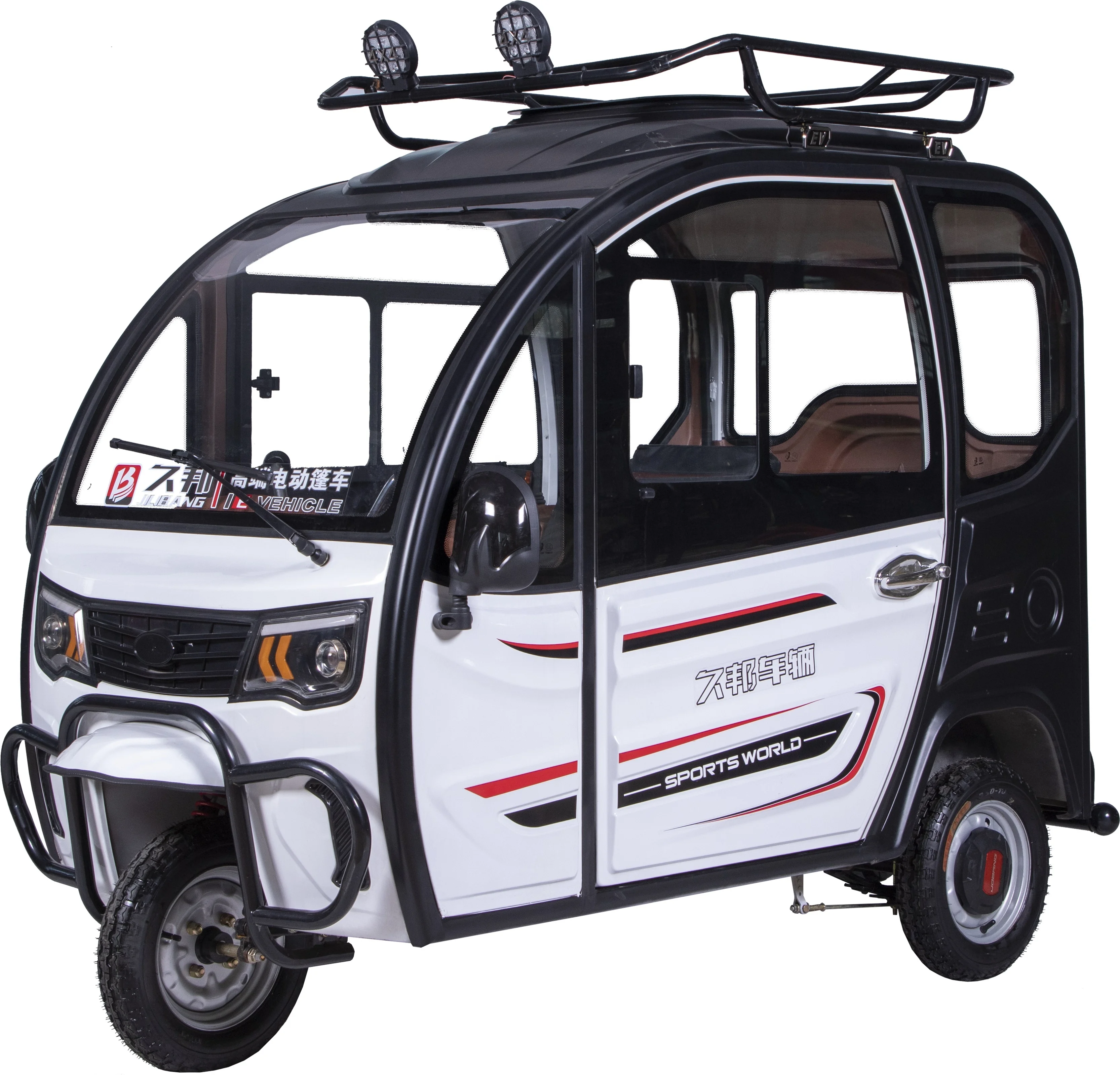 Closed Three wheels Electric Tricycle 48V 800W for Passenger Two Doors