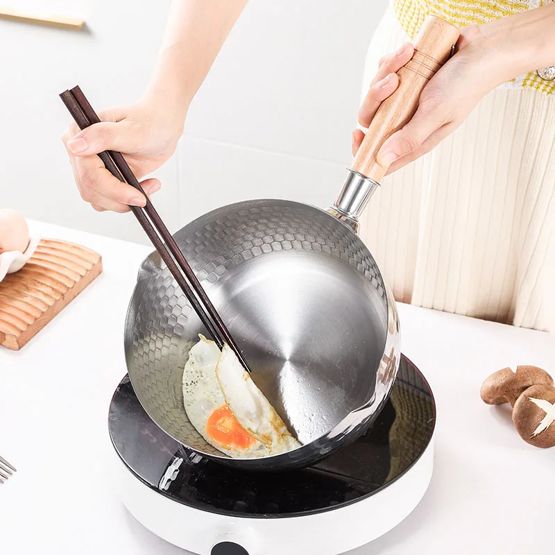 Hot sale Stainless steel 430 Milk Pot Kitchen Cooking Pot with Glass Lid Korean soup pot