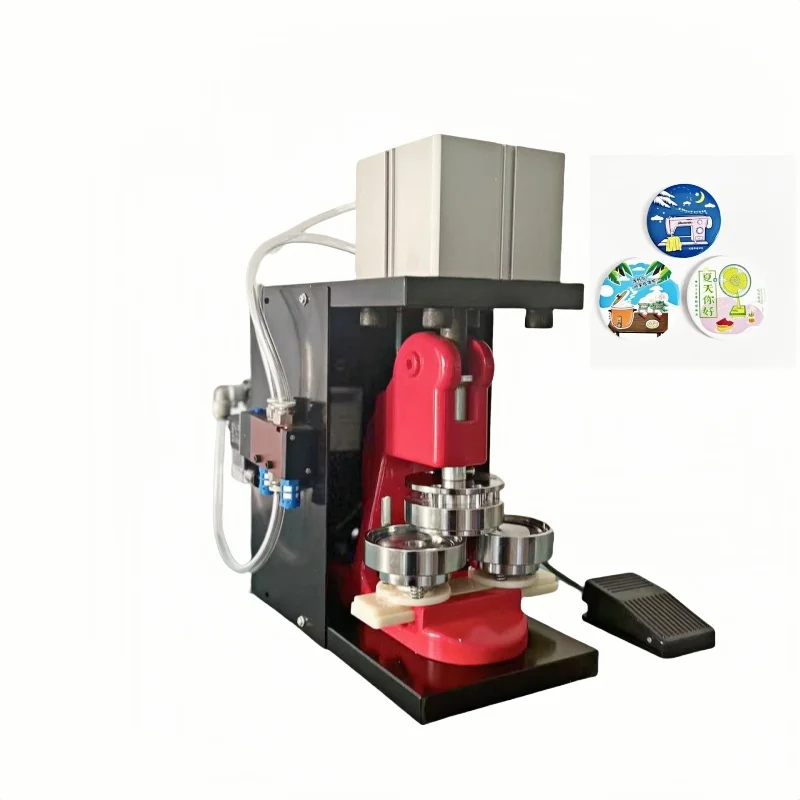 25 32 37 44 50 56  58 75MM Automatic Pin Badge Maker Button Making Machine Pneumatic Badge Making Machine