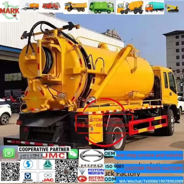 4x4 right hand drive sewer jet camion  Fecal Suction Truck/Vacuum Sewer Jetter Sewage Suction Tank Truck for sale in dubai