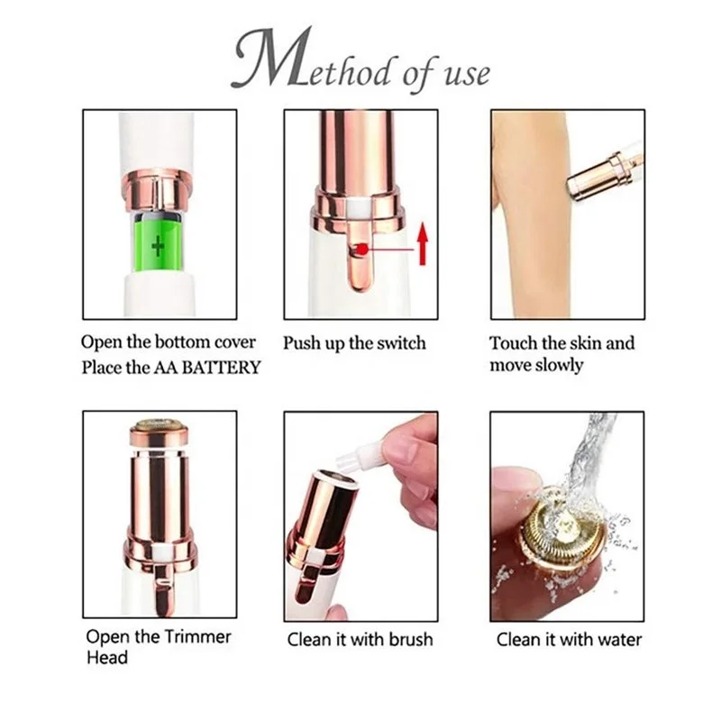 
Rotating type lipstick shape whole body fine hair trimmer usb electric eyebrow hair remover Lady Shaver 