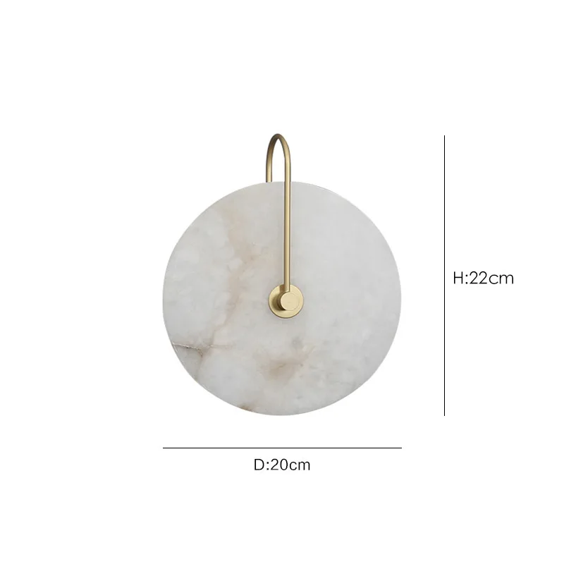 Nordic postmodern simple marble wall lamp creative round restaurant living room bedroom bedside iron marble wall lamp