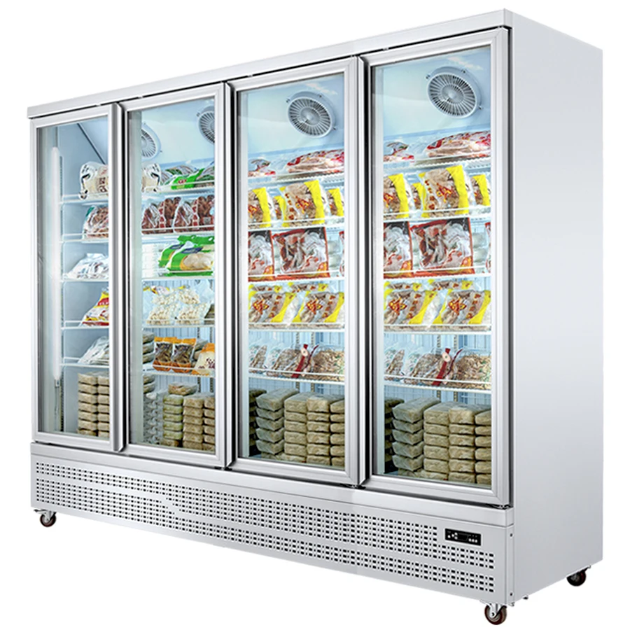 Китайская фабрика коммерческие стеклянные двери вертикальные морозильные камеры мерченджеры холодильники