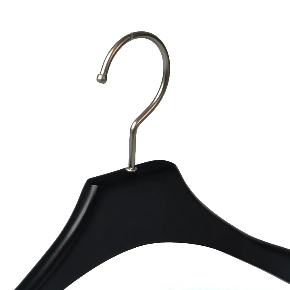 Custom Fashion Solid Wood Suit Wooden Hanger Black Suit Hanger for Clothes