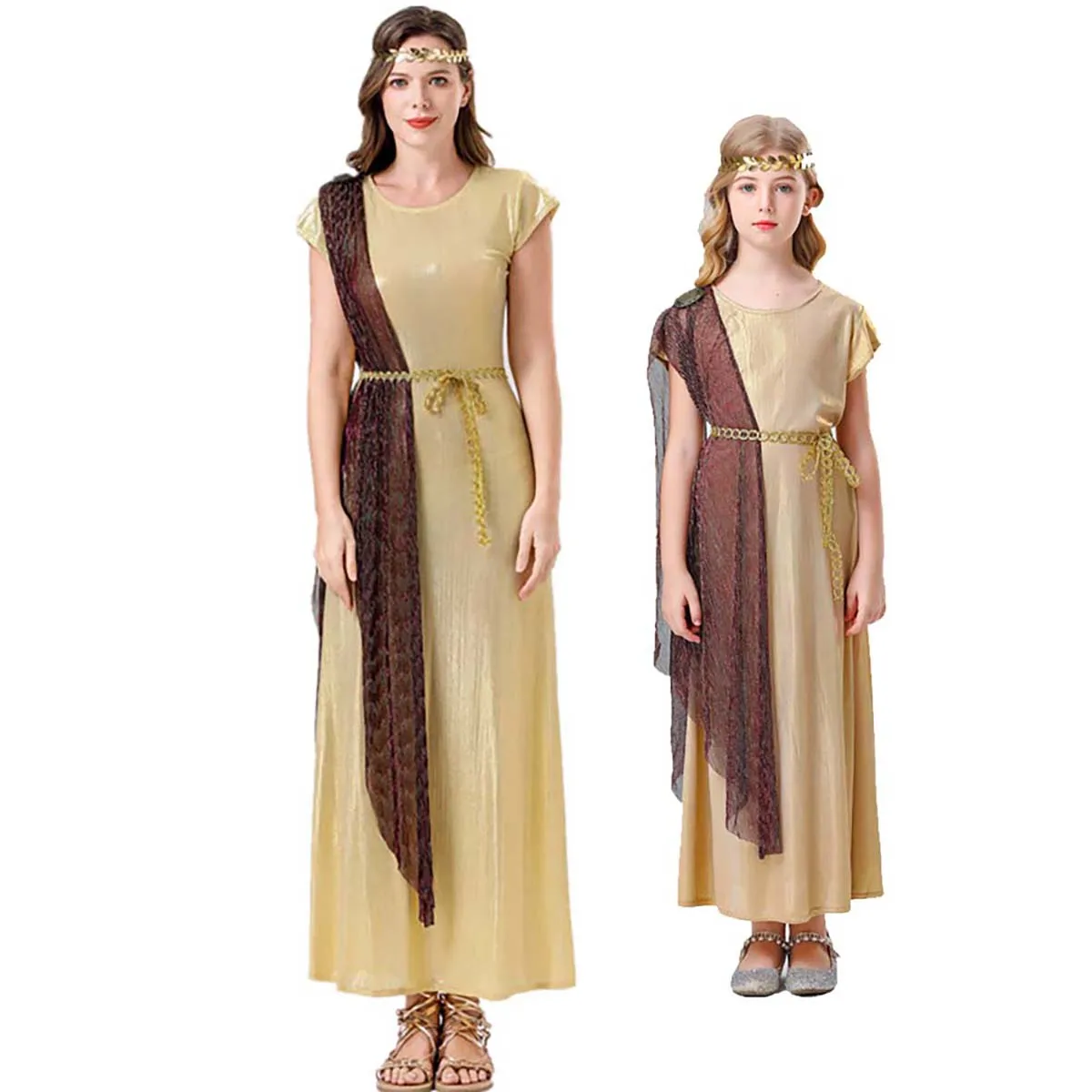 Halloween Purim Adult Kids Ancient Greek Goddess Athena Costume TRAD-011