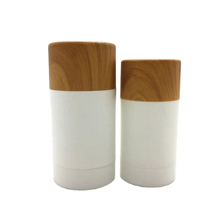 Empty cosmetic twist up white bamboo deodorant stick container bamboo deodorant tube 30g 50g 75g