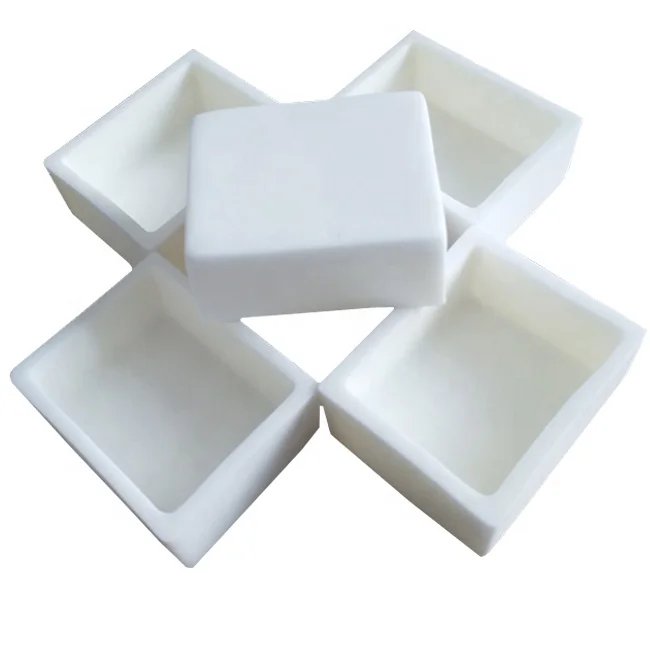 High temperature alumina ceramic crucible boat for melting or analyzing metal