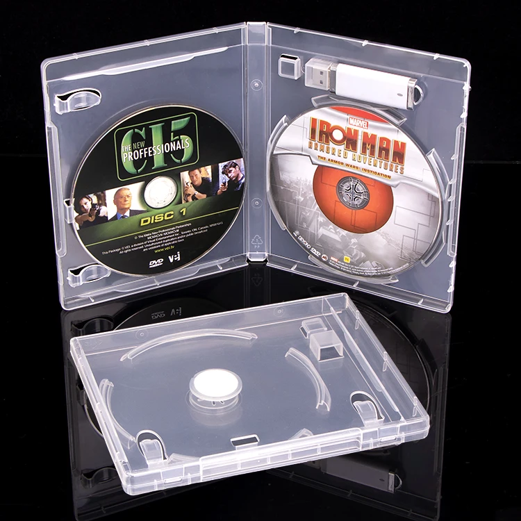 SUNSHING Transparent Clear USB Flash Drive Boxes 1 2 3 USB-Stick Box USB & DVD Packaging Pendrive Protector Case