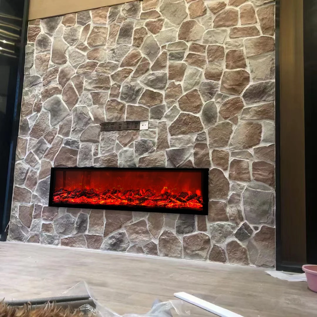 Built-in simulation charcoal electronic fireplace showroom living hall decorative fireplace built-in remote control function