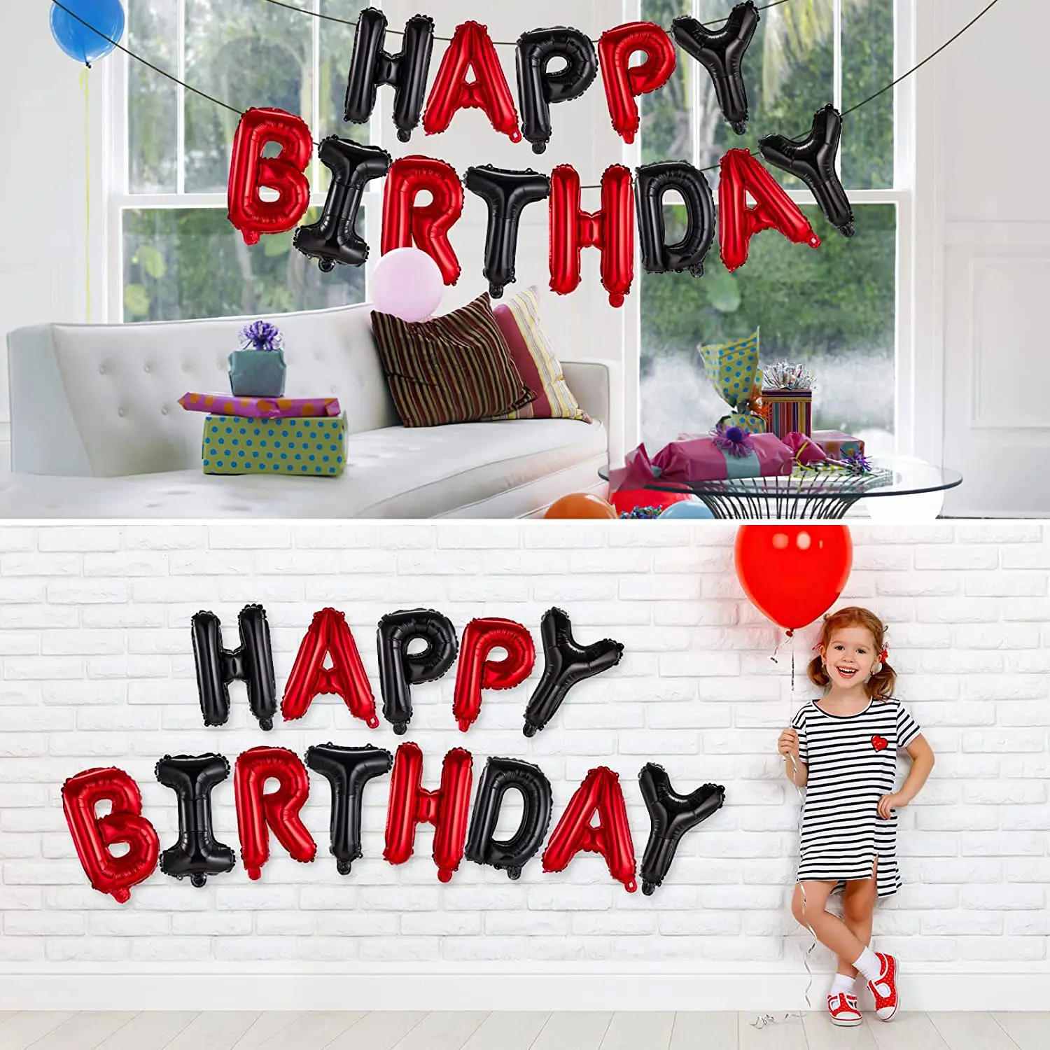 Happy Birthday Banner Party  foil balloon happy birthday and Event Decorations for Kids and Adults