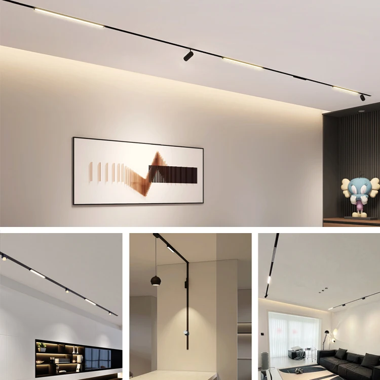 DGLUX Best Price Track Light Magnetic Led Linear Ceiling Pendant Spot Magnetic Tube Bal Lights Rails Ultra Slim Magnet Track