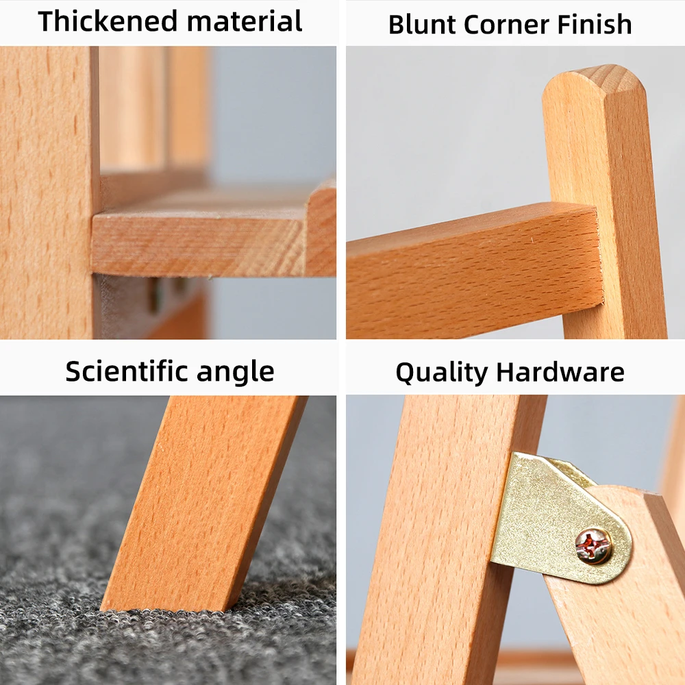 Panwenbo Beech Wood Foldable Easel Drawing Stand Painting Floor Easel Stand Fourlegged Easels With Solid Wood Drawers