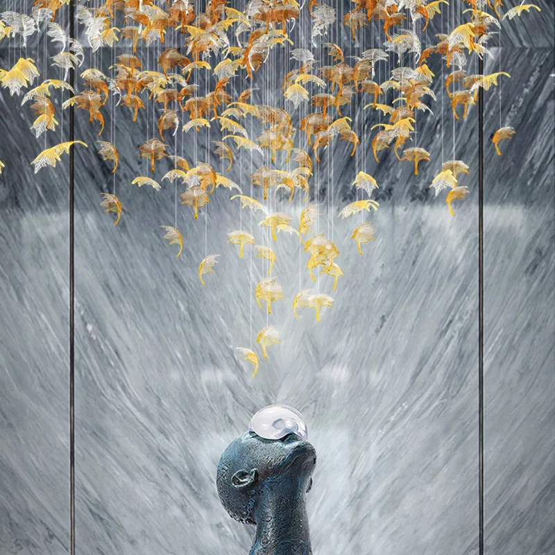 Decorative Chandelier Luxury Crystal Chandeliers Bar Modern Crystal Pendant Chandelier for Hotel Lobby Foyer Stair Restaurant 80