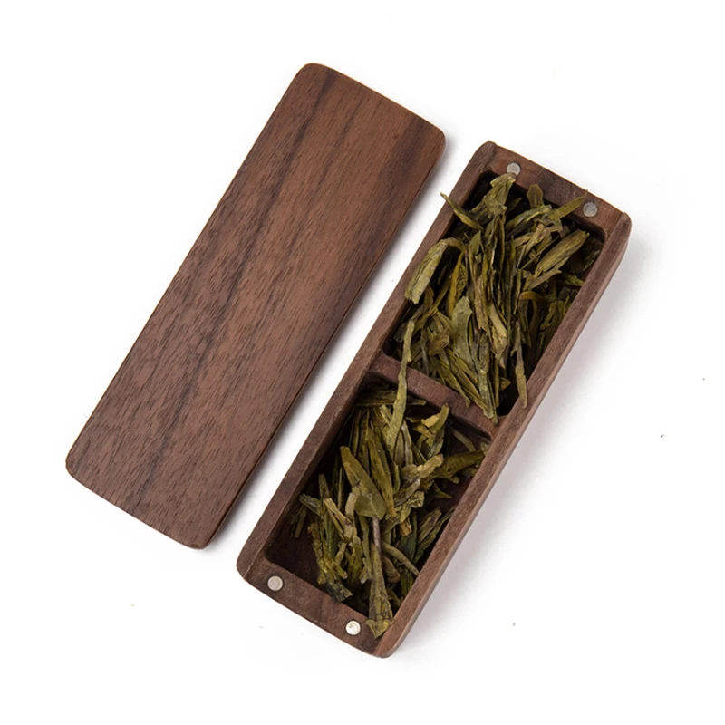 High quality professional walnut wooden gift box with magnet lid wooden tea box