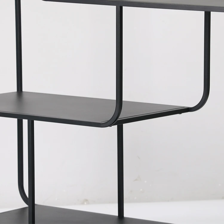 Home Decor Partition Metal Bookshelf Multilayer Storage Curved Cube Display Rack wide large Bookcase Bookshelf