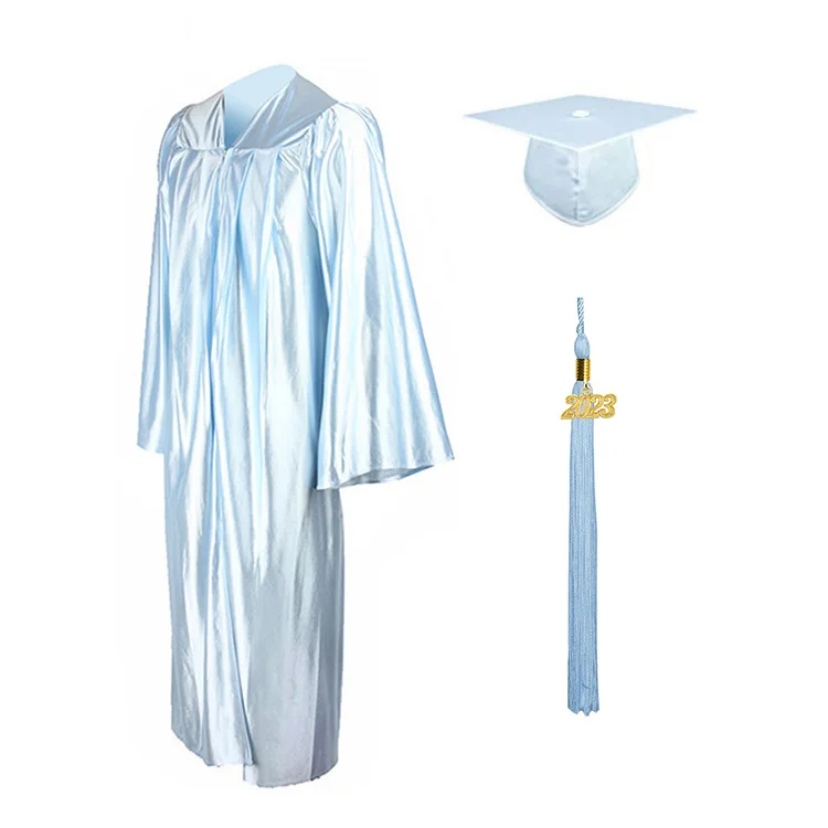 High School Shiny Graduation Cap and Gown Sets