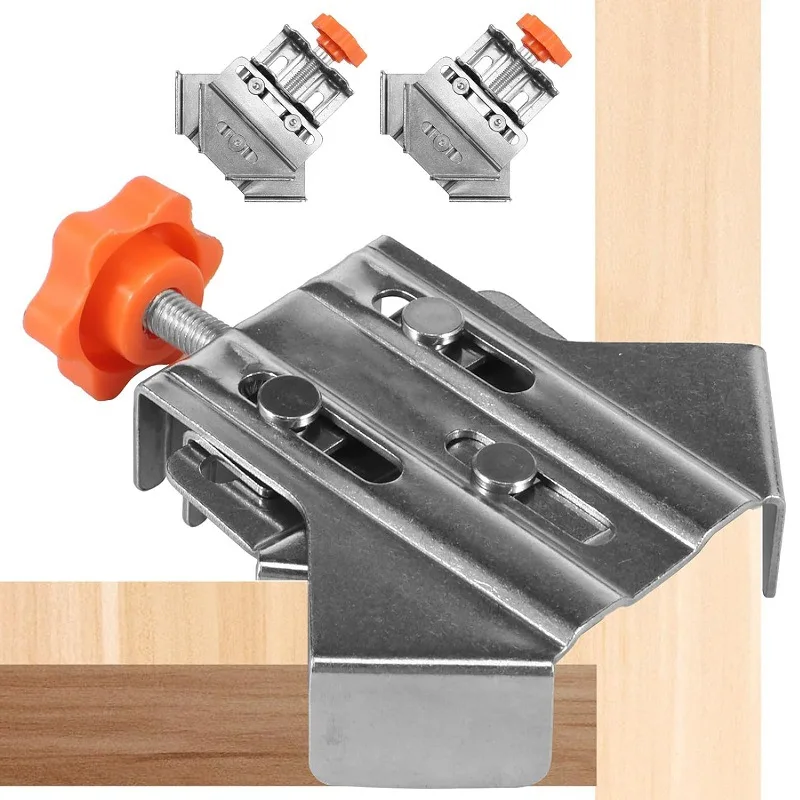 Adjustable Single Handle 90 Degree Right Angle Clamp Stainless Steel Close End Corner Clamp Woodworking Right Angle Clip
