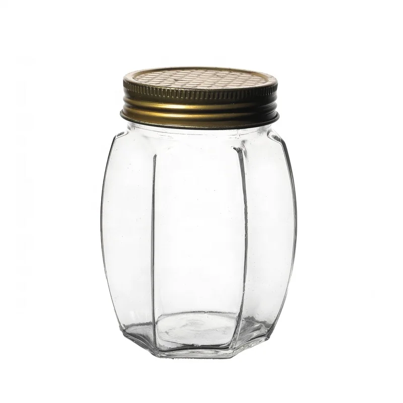 300ml 500ml High Quality Metal Lid Honey Glass Package Customize Food Glass Jar Manufacturers