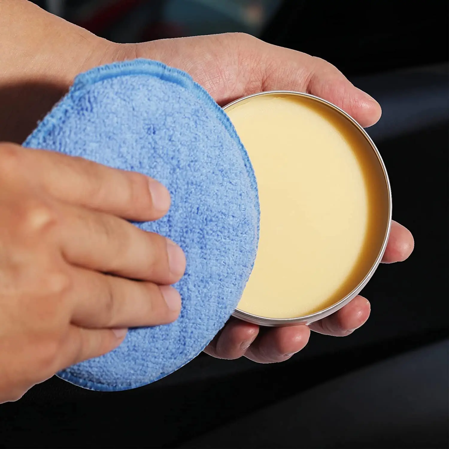 Microfiber Round Sponge Detailing Cleaning Pads Car Wax Applicator Pads Polish Foam Sponges for Cars