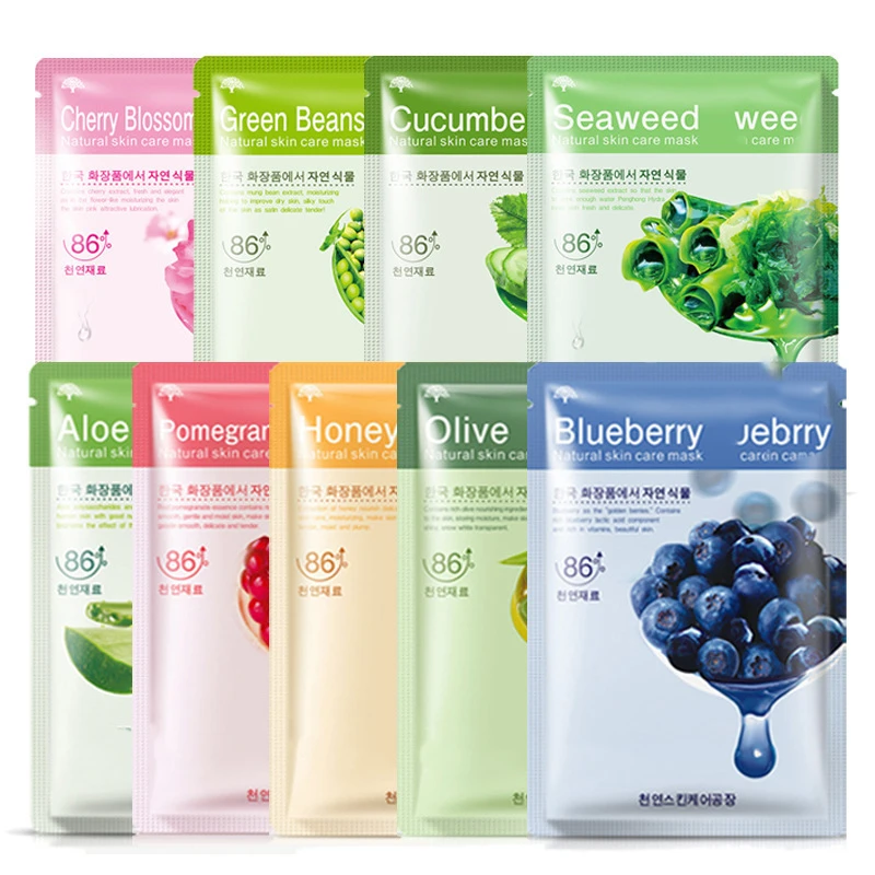 Natrual Organic Fruit Facemask Skin Care Organic Vitamin C Sheet Mask Form And Face Use Moisturizing Korean Facial Mask