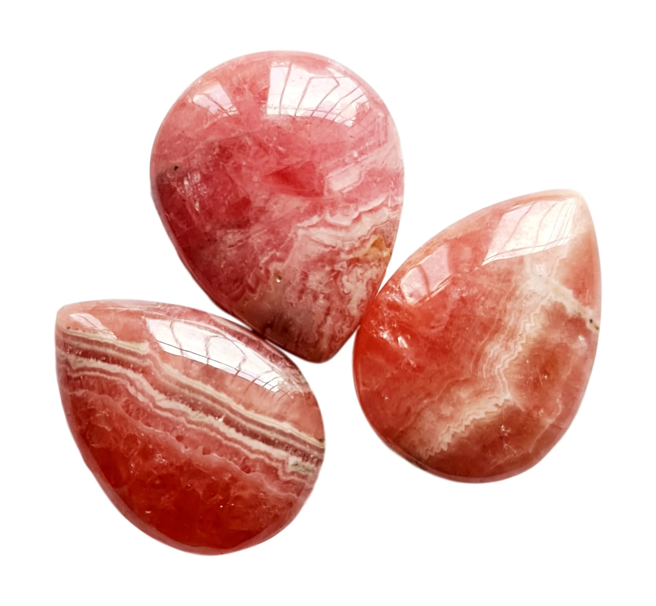 Кабошоны из драгоценных камней родохрозит