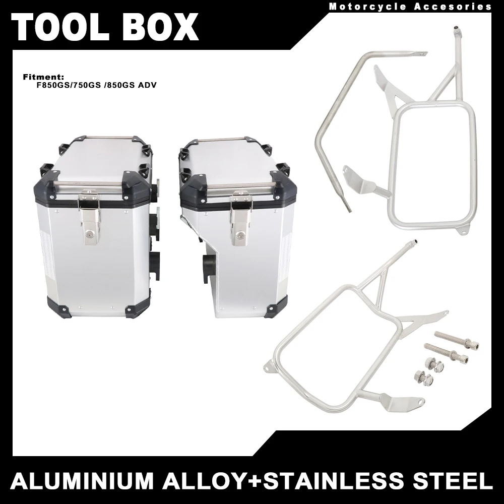 45L Motorcycle  Aluminum Alloy Storage Luggage Cases Side Pannier Box Motorcycle Side Case Waterproof Motorcycle Side Box