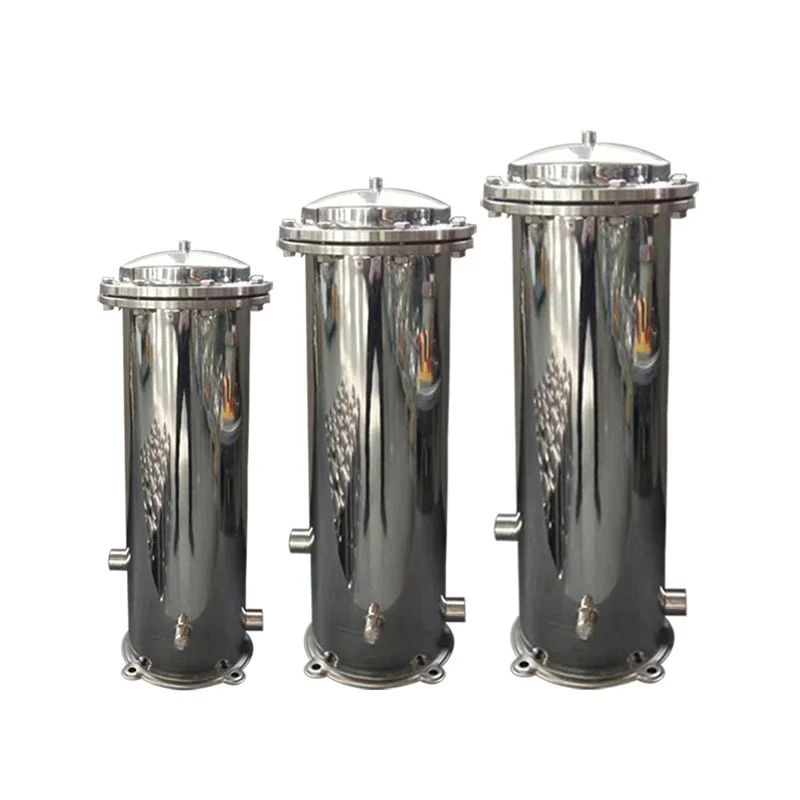 10 inches 3-core high flow stainless steel water filter housing chemical machinery equipment filter