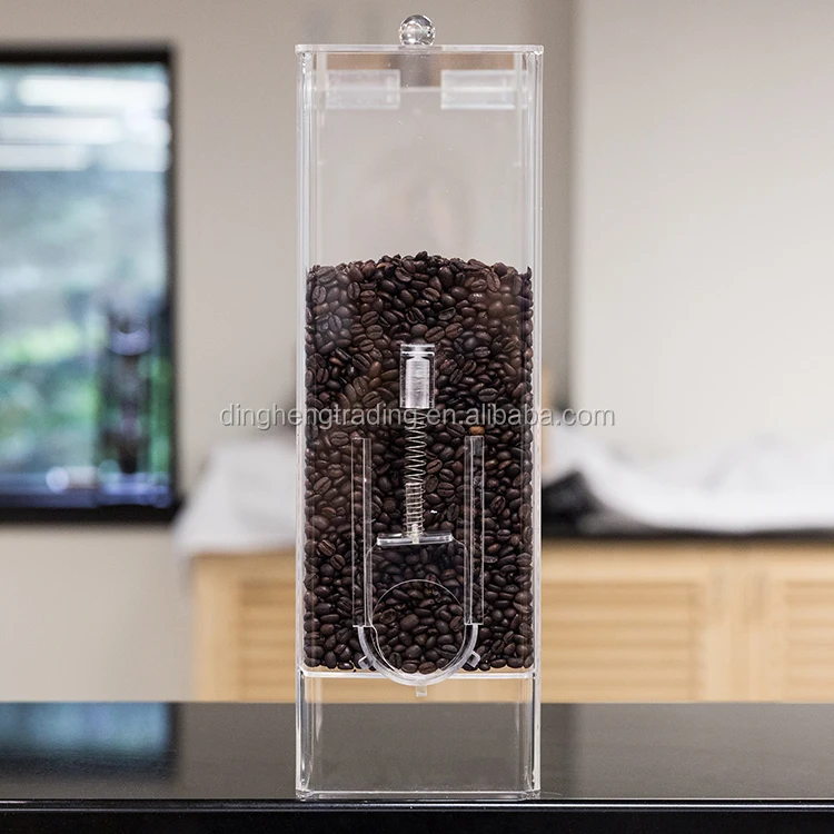 
Clear Acrylic Dry Food Coffee Bean Cereal Dispenser 
