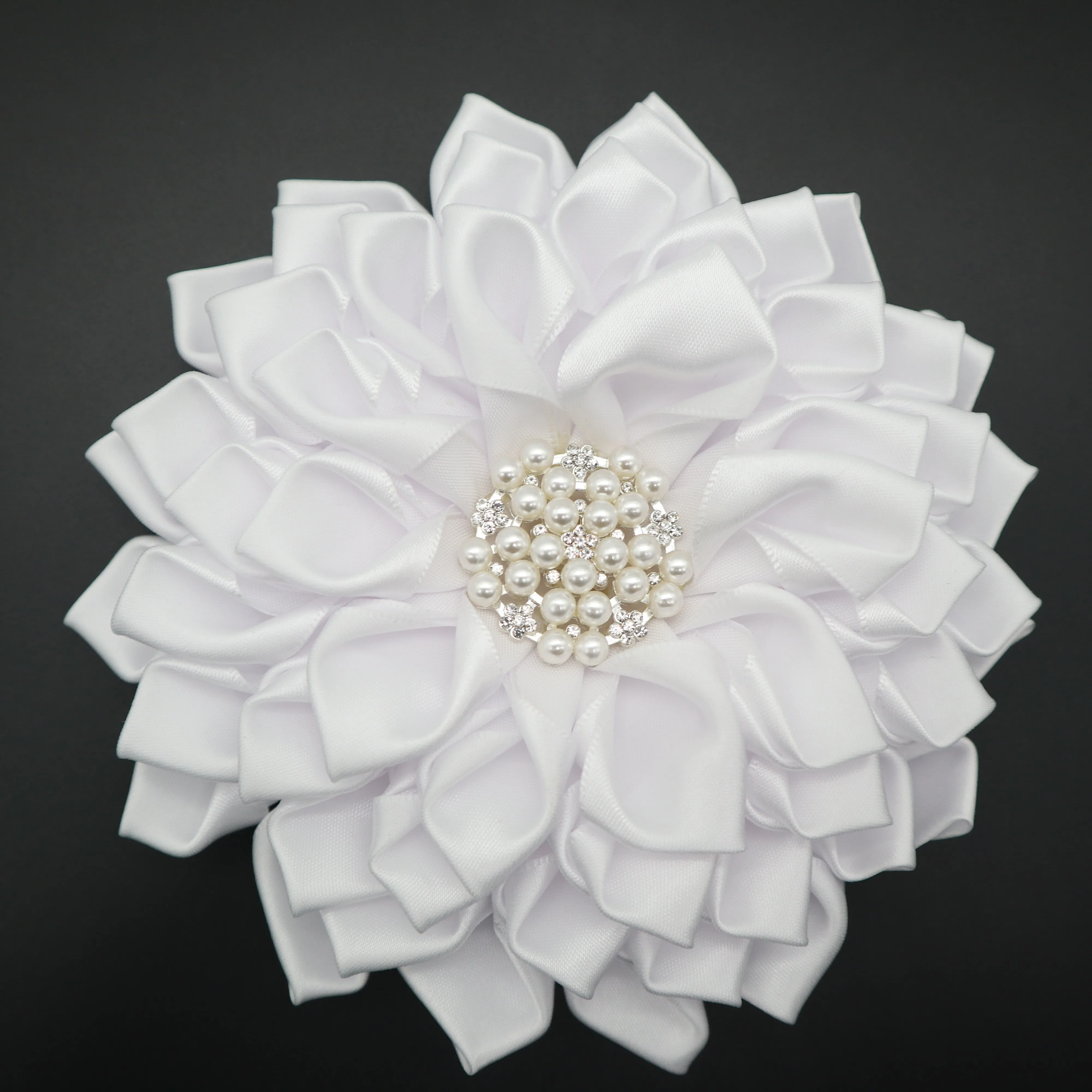 High QualityJack and Jill Greek Sorority Satin Ribbon Layer Various Colors Petal Flower Brooch Pin