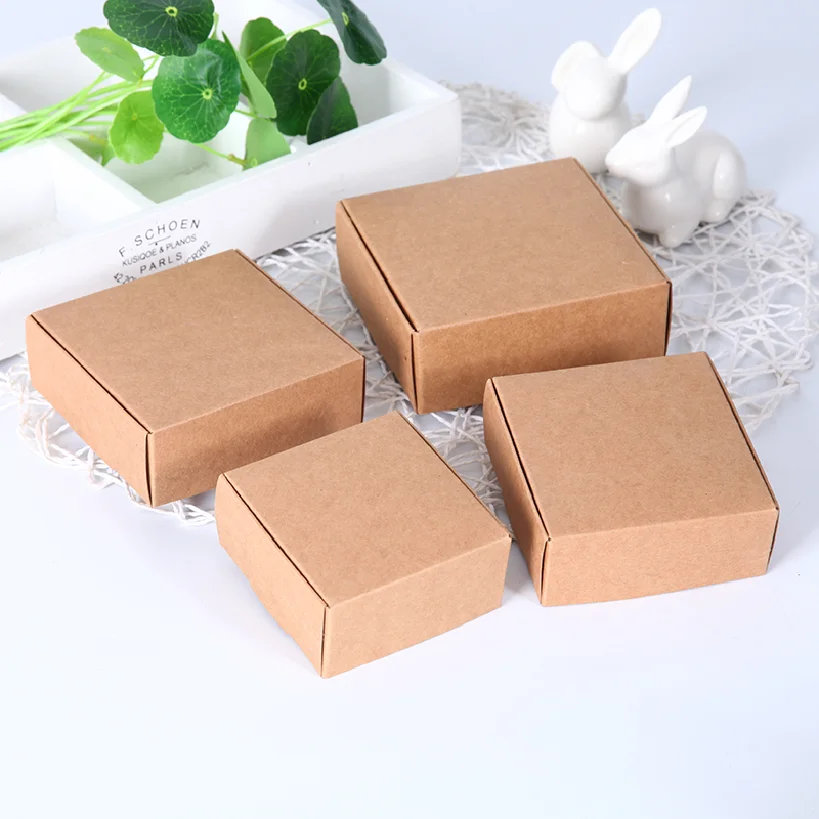 Custom Logo Cardboard Kraft Paper Box Small Paper Carton Black Packaging Boxs Craft Gift Handmade Soap Packaging Boxes