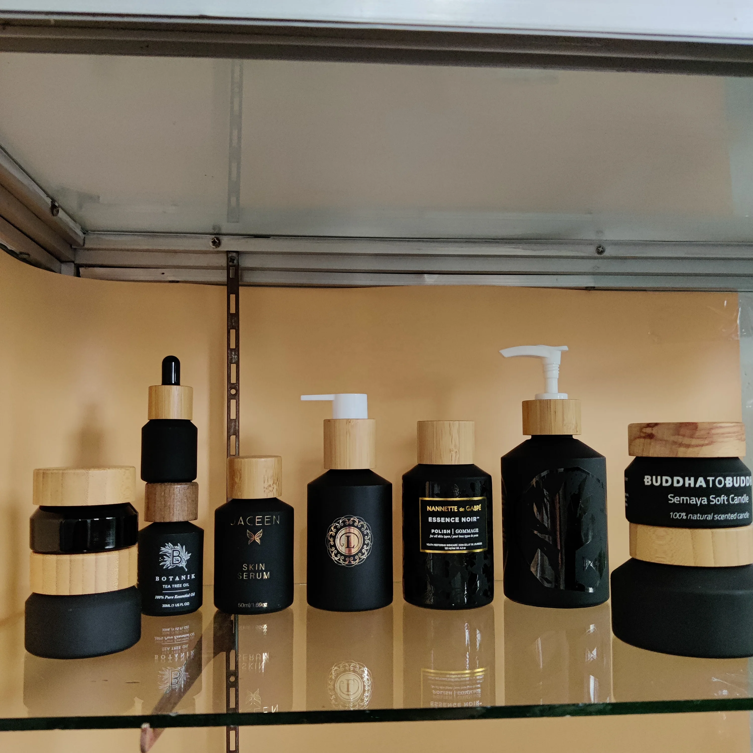 15ml30ml60ml100ml125ml200ml15g30g50g100g black jade full set frosted glass bottlejar for serum essential oil lotion cream bamboo