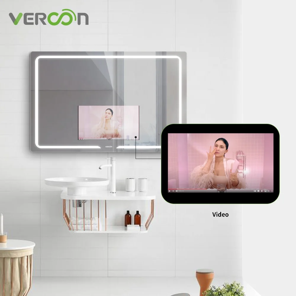Chinese factory directly hot sale S40 bathroom mirror light led smart within Youtube music ESPN magic mirror